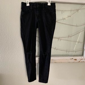 Black Ripped at the Knee Jeans
